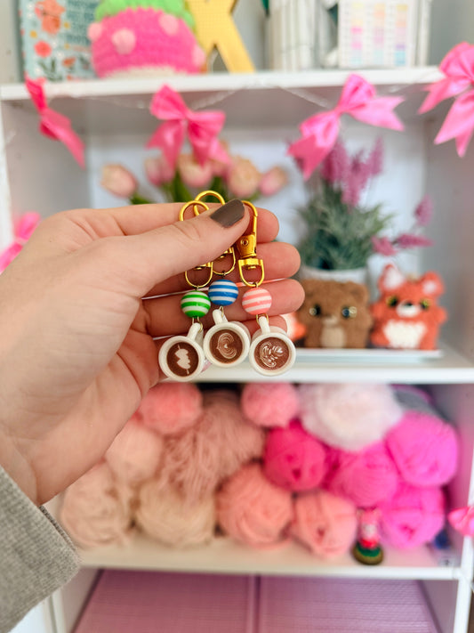 Beaded Coffee Stitch Marker (1 Piece)