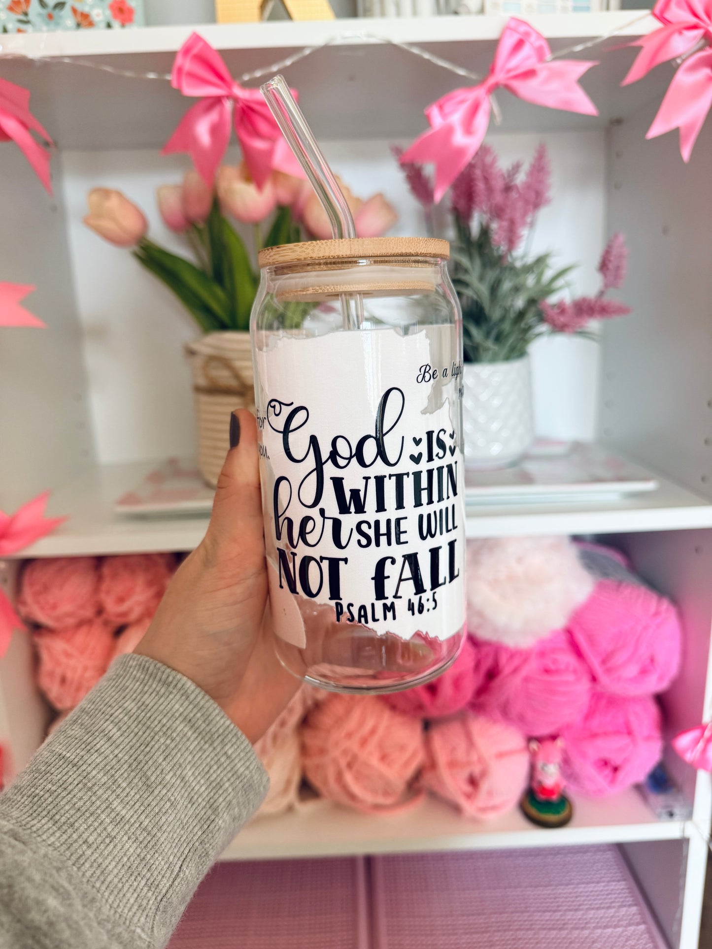 NEW God Is Within Her Glass Tumbler