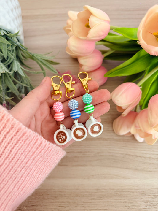 Beaded Coffee Stitch Marker (1 Piece)