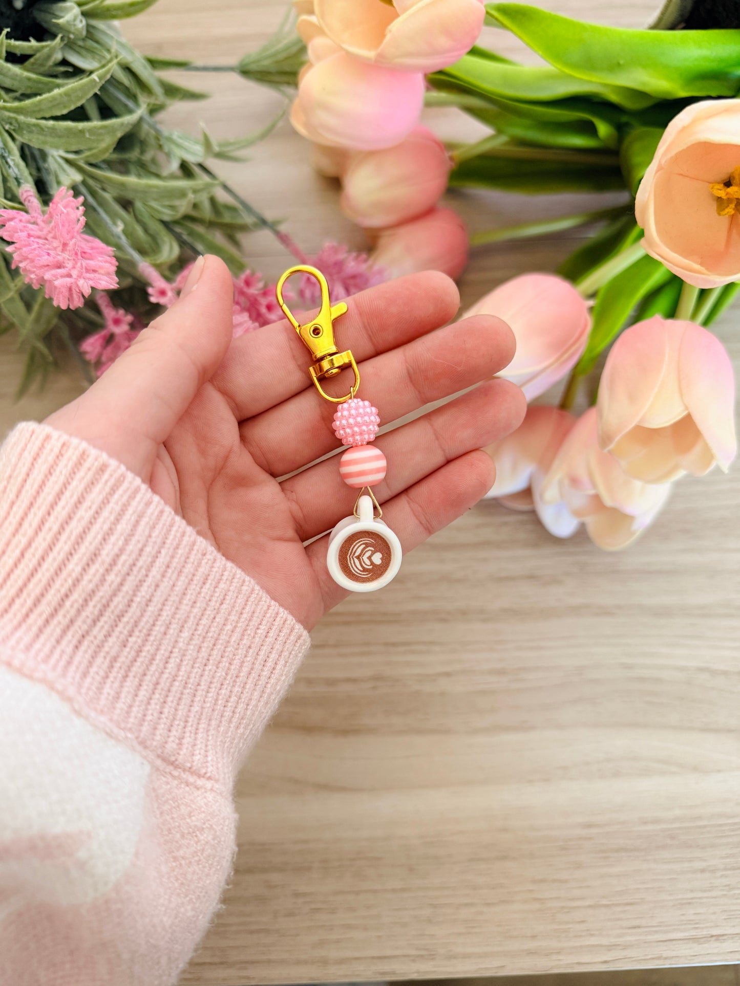 Beaded Coffee Stitch Marker (1 Piece)