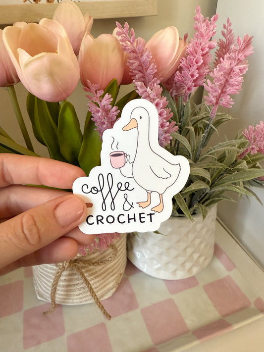 Coffee & Crochet Sticker