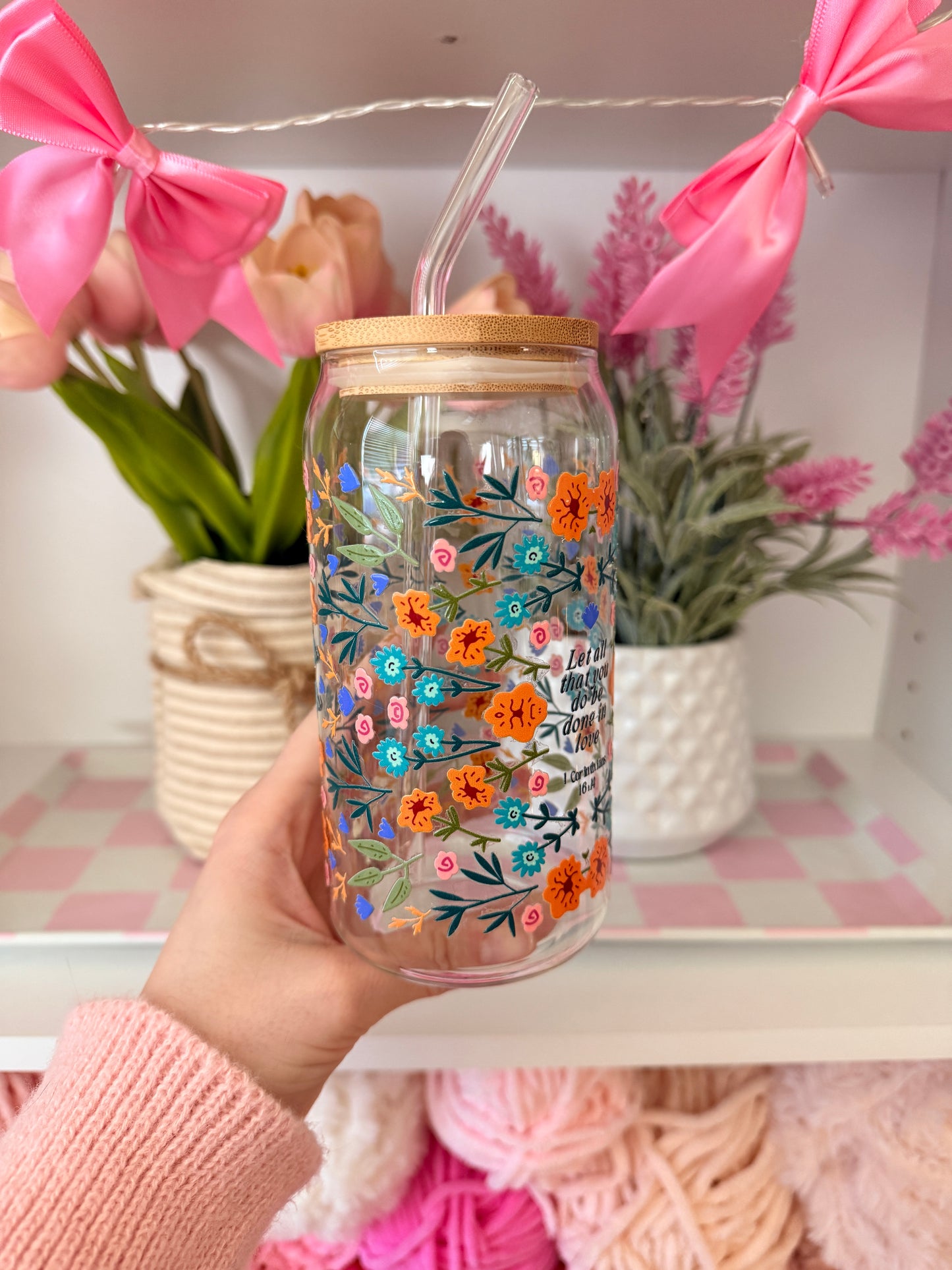 Do Everything In Love Glass Tumbler