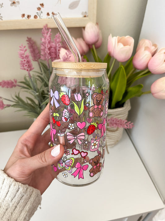 Bears & Bows Glass Tumbler