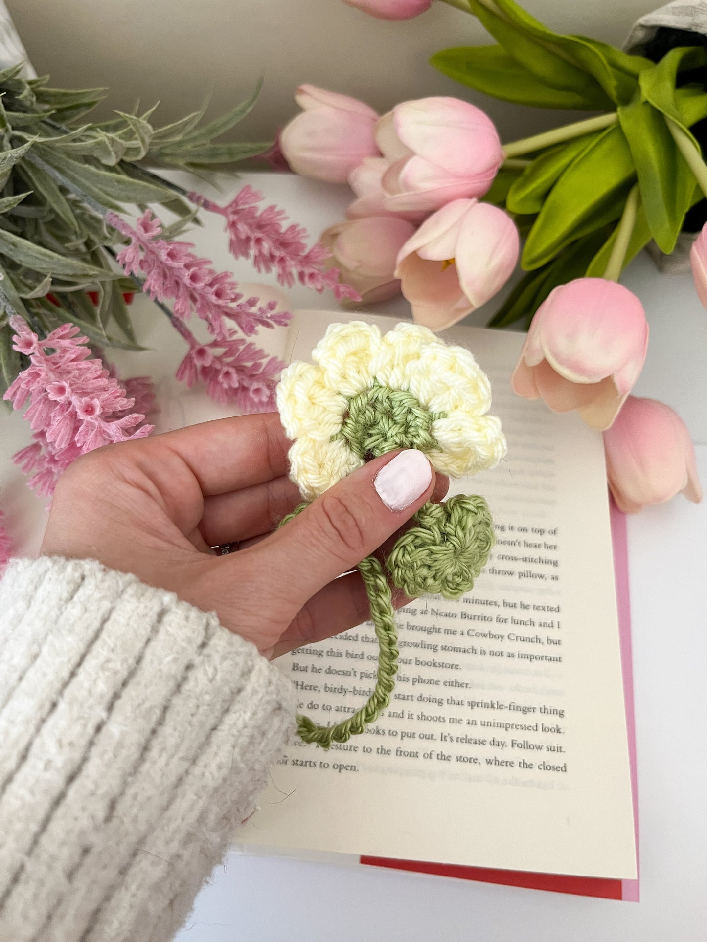 Crocheted Flower Bookmark