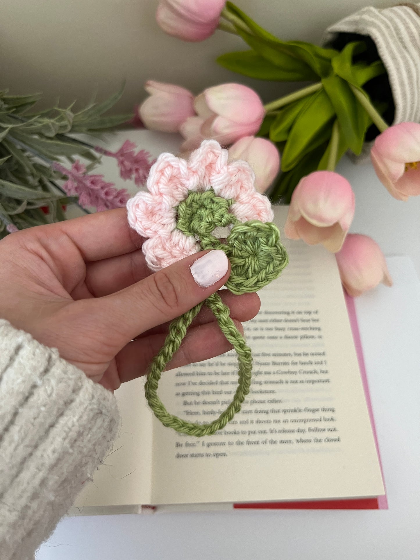 Crocheted Flower Bookmark