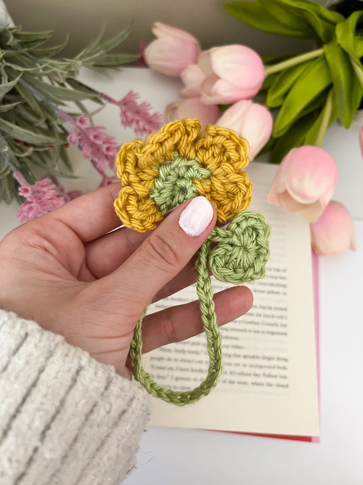 Crocheted Flower Bookmark