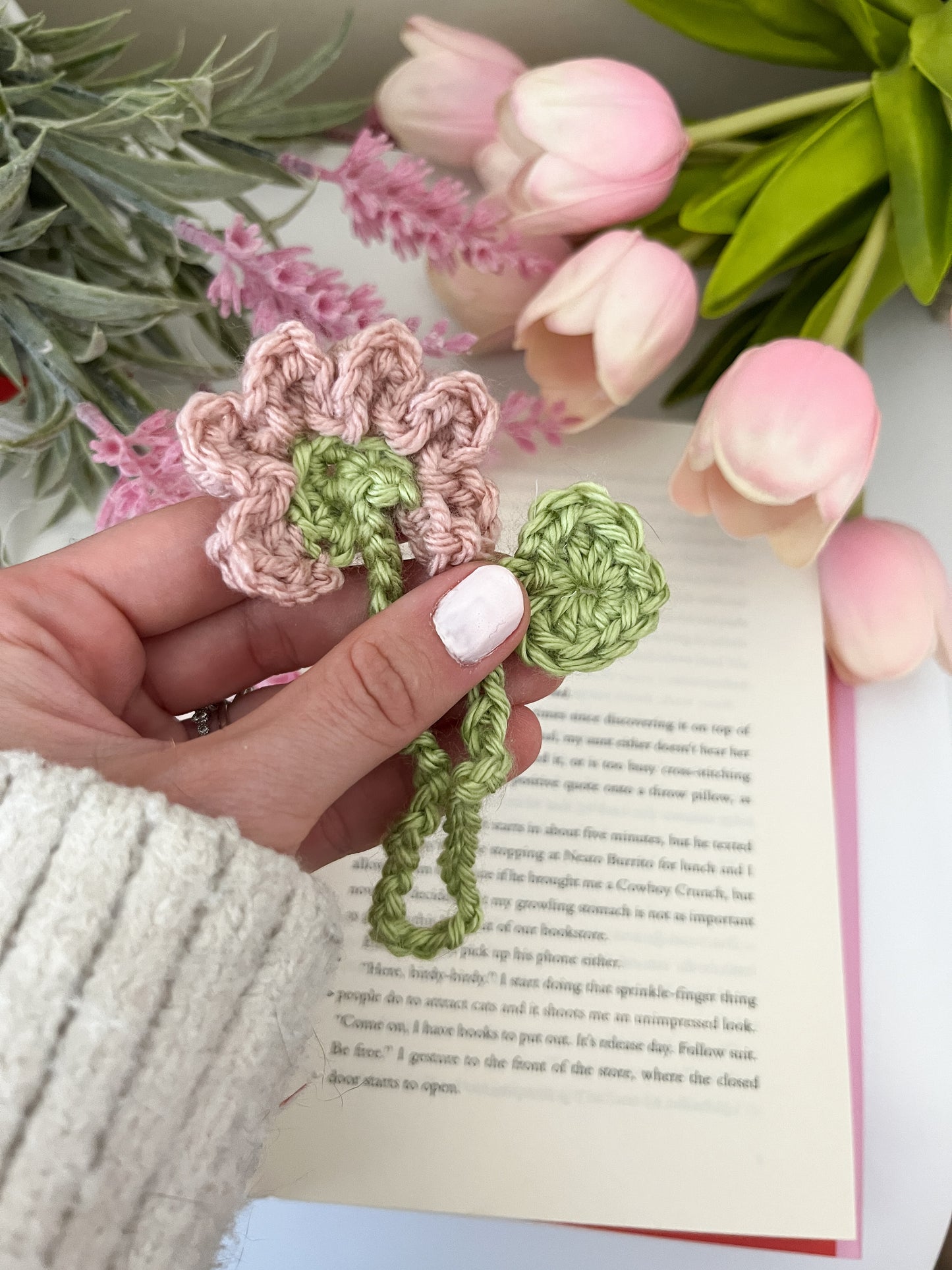 Crocheted Flower Bookmark